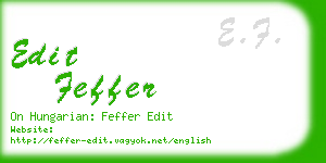 edit feffer business card
